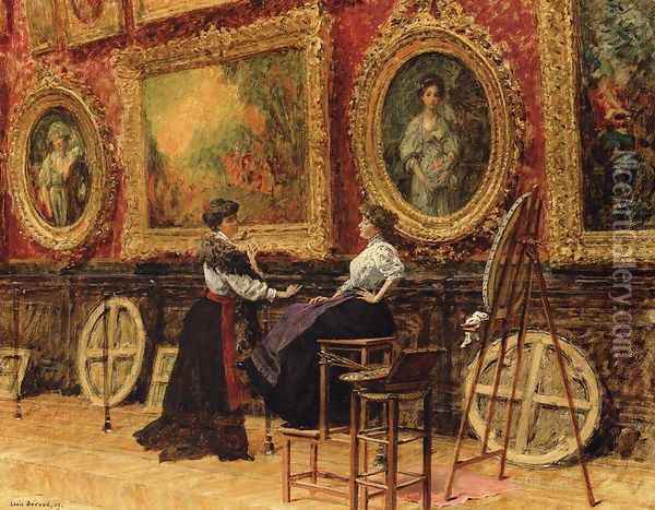 The Copiests, Musee du Louvre Oil Painting - Louis Beroud