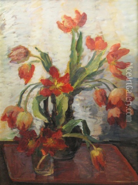 Tulips Oil Painting - Stefan Popescu