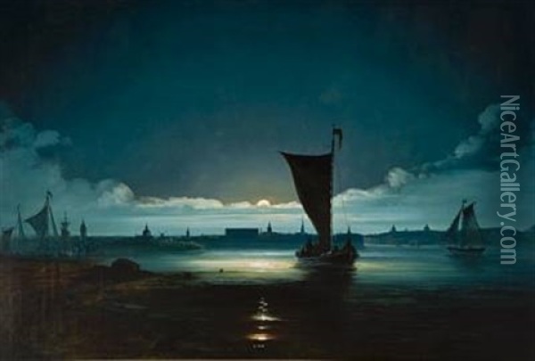 Utsyn Over Stockholm Oil Painting - Peder Balke