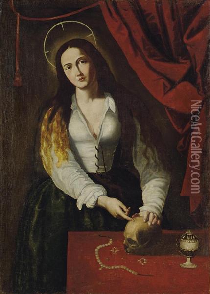 The Penitent Magdalene Oil Painting - Sebastian De Herrera Barnuevo