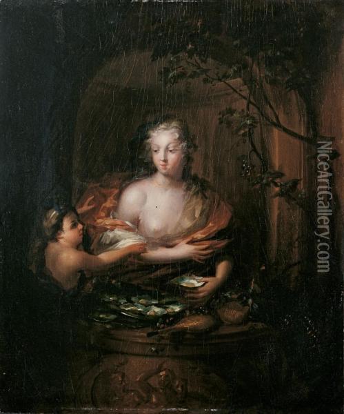 Allegorie Des Geschmacks Oder Des Herbstes Oil Painting - Ottmar, the Younger Elliger