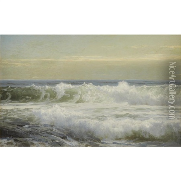 Waves At Dawn Oil Painting - William Trost Richards