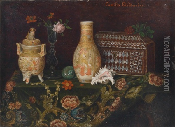 Stillleben Mit Asiatischer Vase Und Gefas Oil Painting - Camilla Edle von Malheim Friedlaender