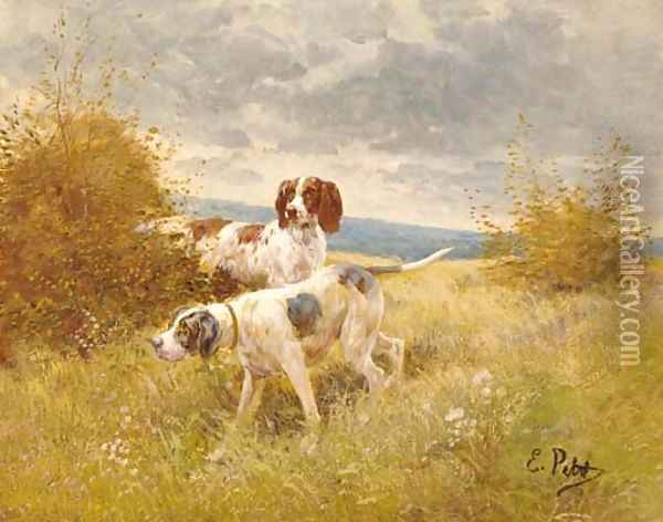 Pointers on the scent Oil Painting - Eugene Petit