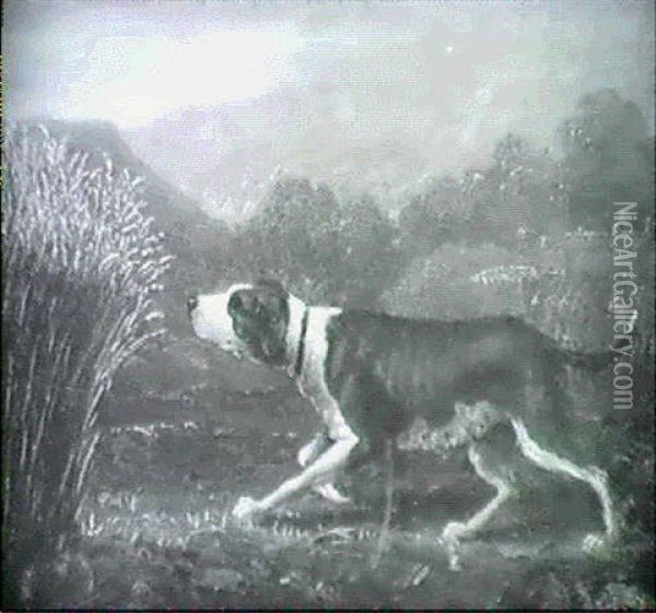 A Pointer In A Field Oil Painting - Philipp Reinagle