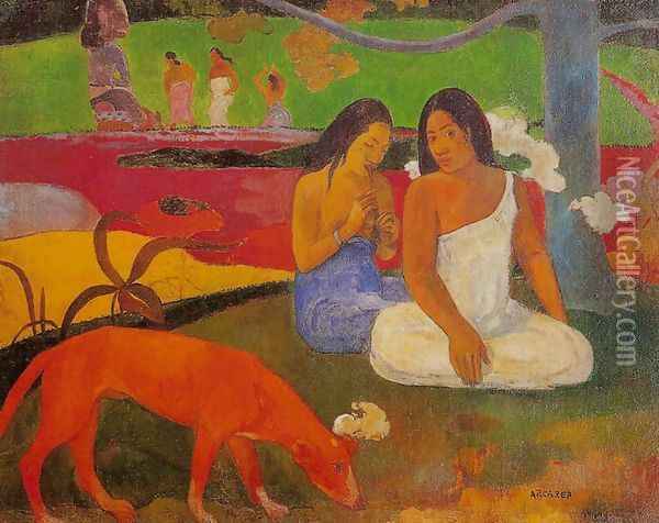 Arearea Aka Joyousness Oil Painting - Paul Gauguin