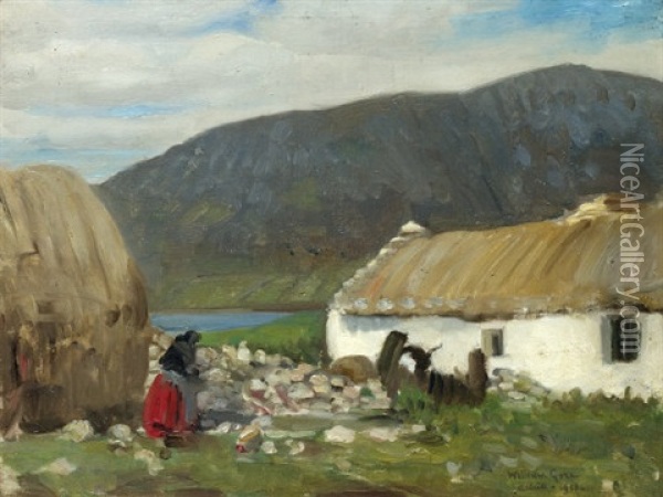 Achill, Dull Morning Oil Painting - William Crampton Gore