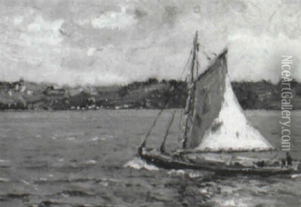 Sailboat Oil Painting - George Horne Russell