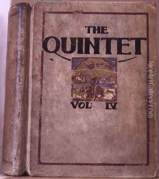 Front Cover of Volume IV of The Quintet, c.1902 Oil Painting - James Wallace