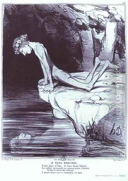 The Beautiful Narcissus Oil Painting - Honore Daumier