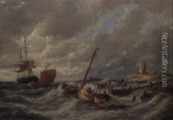 Blarkum On The Zuiderzee, Holland Oil Painting - Pieter Cornelis Dommershuijzen