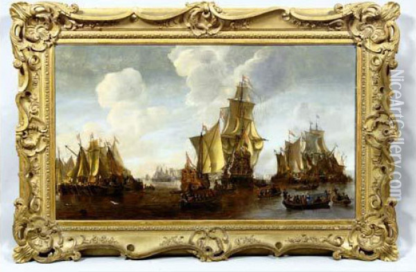La Flotte De Vaisseaux Oil Painting - Hendrick de Keyser