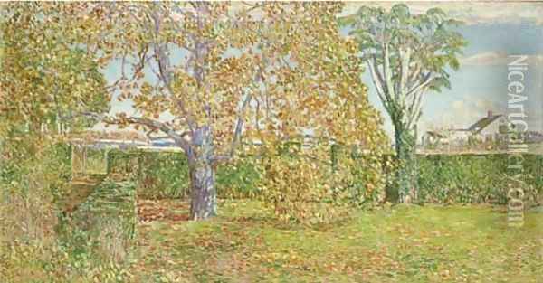 Autumn Landscape, East Hampton Oil Painting - Childe Hassam
