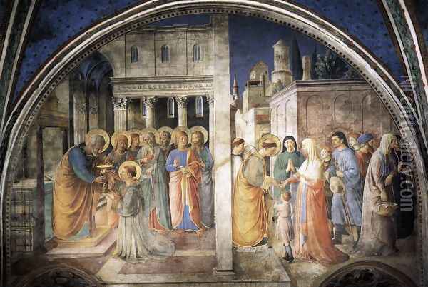 Lunette of the west wall Oil Painting - Fra Angelico (Guido di Pietro)