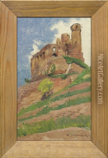 Ruins Oil Painting - Michael Gorstkin-Wywiorski