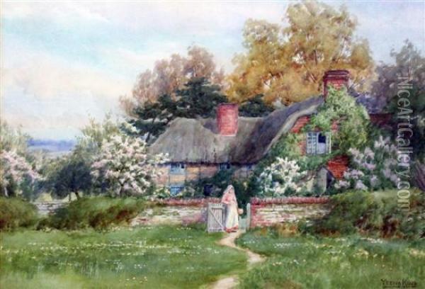 A Cottage In Surrey Oil Painting - Henry John Yeend King