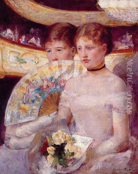 Two Women In A Theater Box Oil Painting - Mary Cassatt