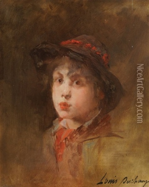 Portrait Of A Boy Oil Painting - Louis Henri Deschamps