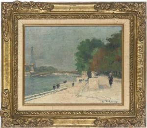 Le Pont Alexandre Oil Painting - Jules Ernest Renoux