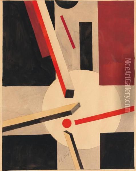 Proun Oil Painting - Eliezer Markowich Lissitzky