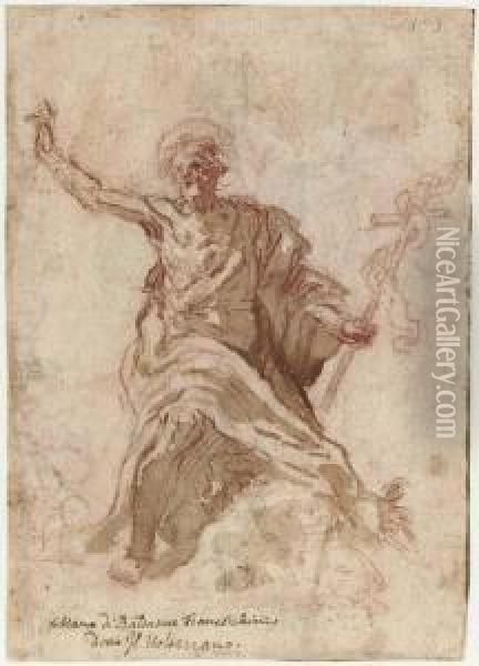 Saint John The Baptist (recto And Verso) Oil Painting - Baldassarre Franceschini