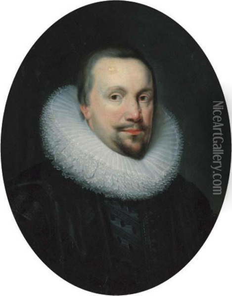 Portrait Of A Gentleman, 
Traditionally Identified As Thomascoventry, First Baron Coventry Oil Painting - Cornelius Jonson