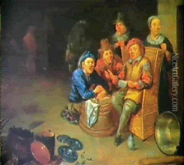 Singende Bauern Im Wirtshaus Oil Painting - David Ryckaert III