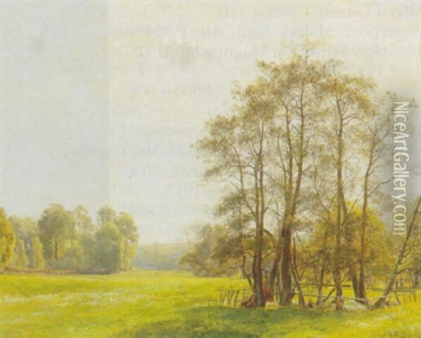 I Skoven Ved Vilhelmsborg Oil Painting - Janus la Cour