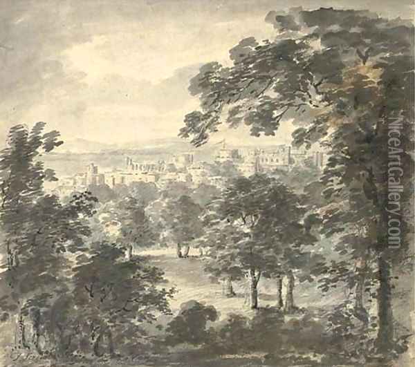Windsor Castle from the Great Park Oil Painting - Paul Sandby