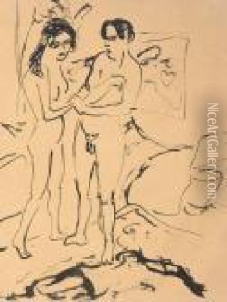 Das Paar Oil Painting - Ernst Ludwig Kirchner