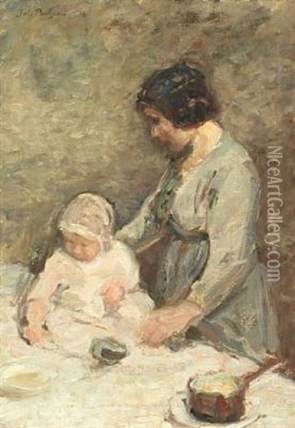 Mother And Child Oil Painting - Julius Paulsen