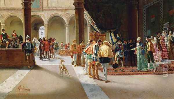 The Royal Visit Oil Painting - Pietro Gabrini