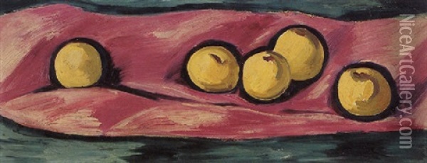 Apples Oil Painting - Marsden Hartley
