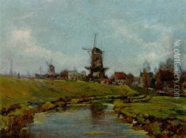 A View On Schiedam Oil Painting - Chris Snijders