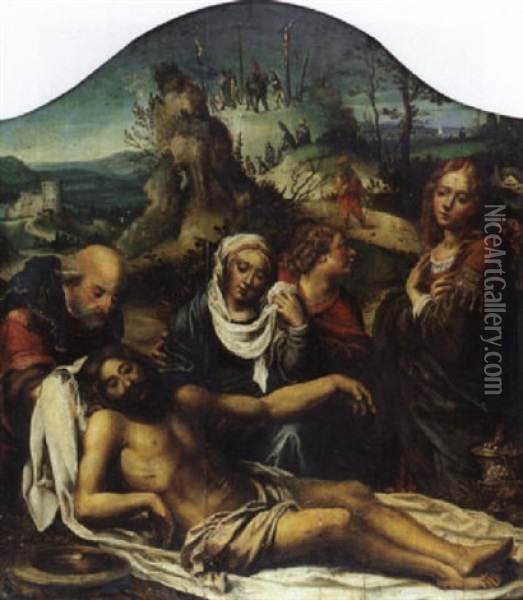Deploration Du Christ Oil Painting - Pieter Coecke van Aelst the Elder