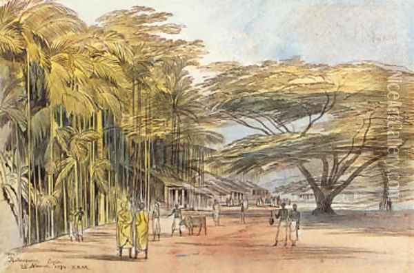View of Ratnapura, Ceylon Oil Painting - Edward Lear
