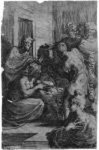 Die Geburt Christi Oil Painting - Girolamo Francesco Maria Mazzola (Parmigianino)