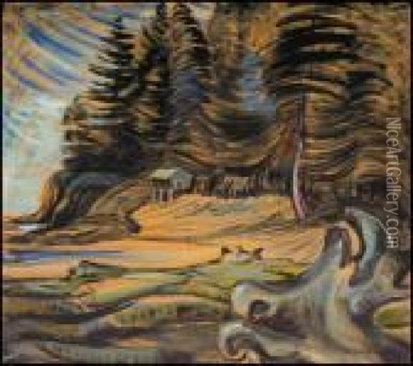 Shore And Forest (cordova Bay) Oil Painting - Emily M. Carr