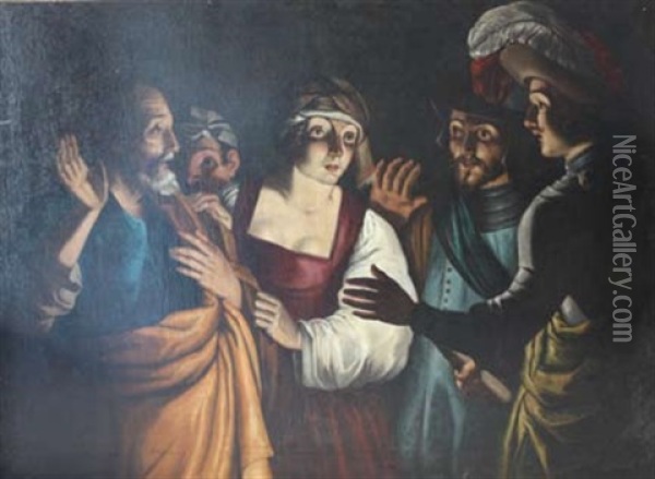 Le Reniement De Saint Pierre Oil Painting - Mathaeus Stomer the Elder