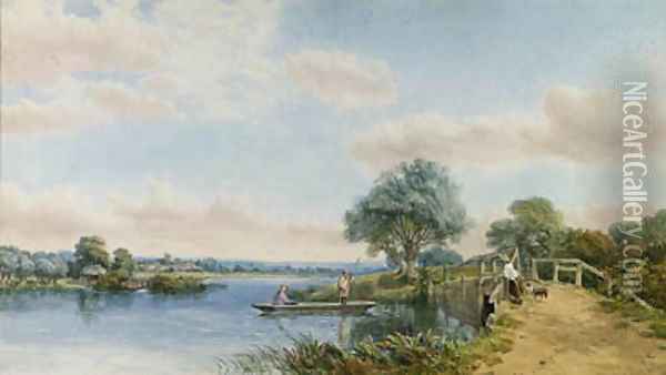 The Thames, near Maidenhead, Berkshire Oil Painting - Henry Jutsum