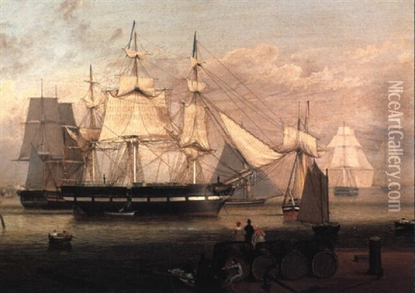 Boston Harbor Oil Painting - Fitz Henry Lane