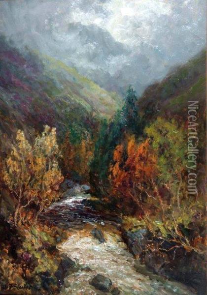 Autumnal Valley Oil Painting - John Falconar Slater