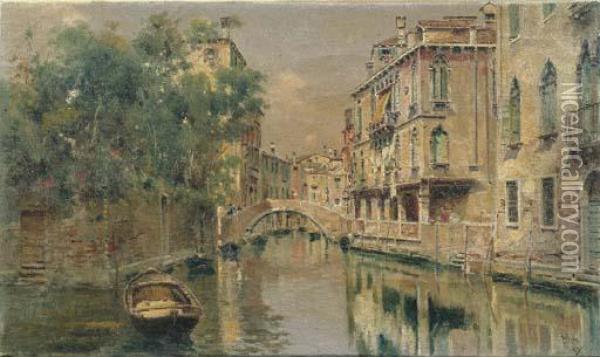 Venezia, Rio S.polo Oil Painting - Antonio Maria de Reyna