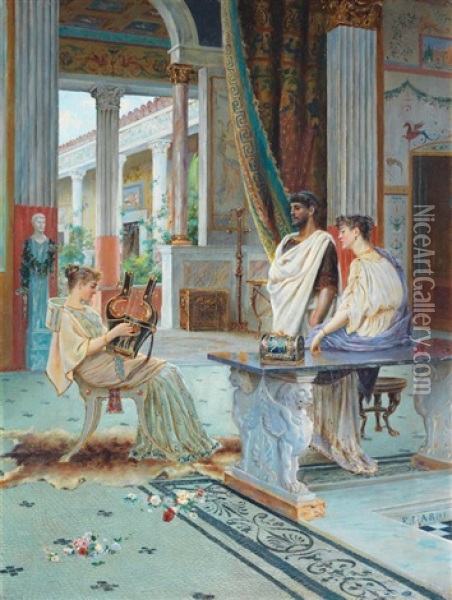 Pomeriggio Musicale, Pompeii Oil Painting - Enrico Nardi