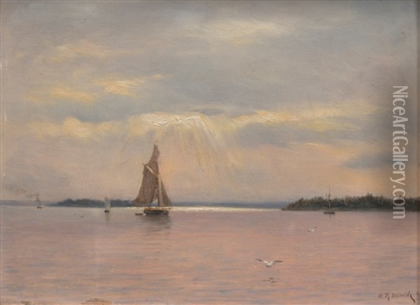Sailing Oil Painting - Oskar Conrad Kleineh