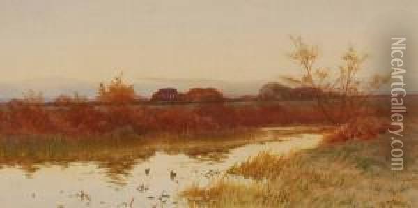 Marsh River Landscapes Oil Painting - George Oyston