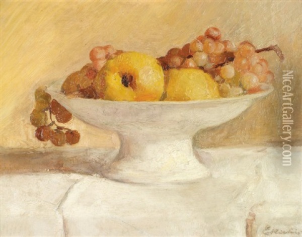 Coupe De Fruits Oil Painting - Edouard Frederic Wilhelm Richter