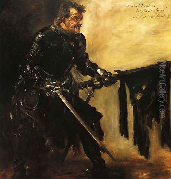 Rudolph Rittner as Florian Geyer, First Version Oil Painting - Lovis (Franz Heinrich Louis) Corinth