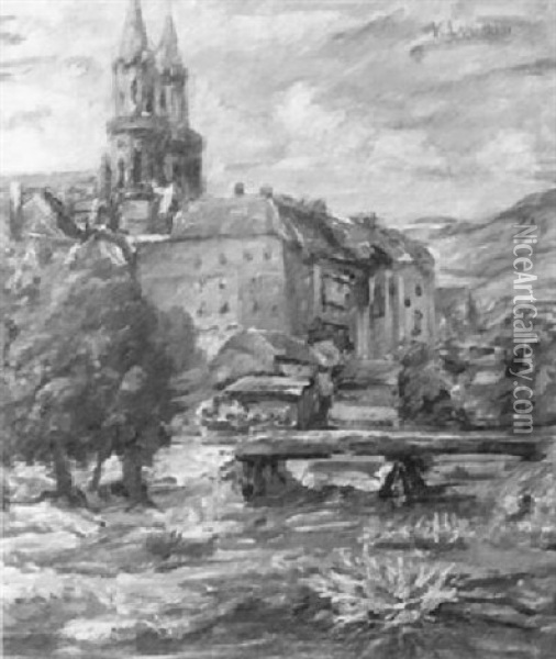 Stiftkirche Von Klosterneuburg Oil Painting - Karl Lamparski