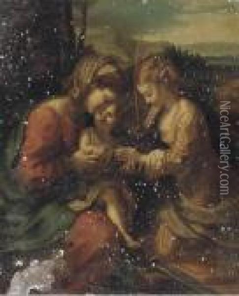 The Mystic Marriage Of Saint Catherine Oil Painting - Correggio, (Antonio Allegri)